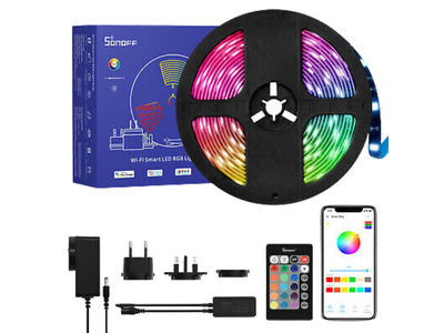 RGB 5m Smart LED Light Strip, IP65, Music Sync, Wi-Fi | Sonoff